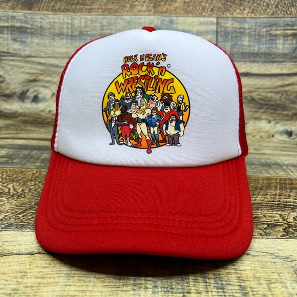 Rock 'N Wrestling Unisex Trucker Hat 80s Retro Cartoon Baseball Cap - Picture 2 of 7